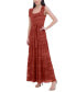 Women's Lace Ruffled Square-Neck Maxi Dress