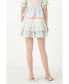 Women's Color Block Eyelet Trim Detail Mini Skirt