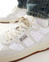 Фото #4 товара Polo Ralph Lauren Masters sport suede mix trainer with logo in beige and brown