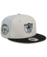 ფოტო #1 პროდუქტის Men's Cream, Black Las Vegas Raiders 2023 Sideline Historic 9FIFTY Snapback Hat