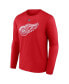 Фото #2 товара Men's Patrick Kane Red Detroit Red Wings Authentic Stack Name and Number Long Sleeve T-shirt