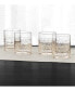 Фото #2 товара Gold Decal Double Old-Fashioned Glasses, Set of 4, Created for Macy's