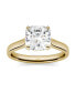 ფოტო #4 პროდუქტის Moissanite Cushion Cut Solitaire Ring (2 ct. t.w. Diamond Equivalent) in 14k White or Yellow Gold