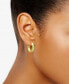 ფოტო #2 პროდუქტის Small Textured Hoop Earrings in 18k Gold-Plated Sterling Silver, 1" Created for Macy's