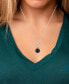 ფოტო #2 პროდუქტის Onyx & White Topaz (1/8 ct. t.w.) Interlocking Bead 18" Pendant Necklace in Sterling Silver