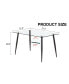 Rectangular Glass Dining Table with Black Metal Legs