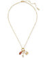 Фото #2 товара kate spade new york gold-Tone Imitation Pearl & Crystal Night Out Motif Charm Pendant Necklace, 16 + 3" extender