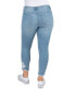 ფოტო #2 პროდუქტის Juniors' Mid Rise Button Fly Distressed Cropped Curvy Jeans