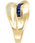 EFFY® Sapphire (1/3 ct. t.w.) & Diamond (1/10 ct. t.w.) Crossover Statement Ring in 14k Gold