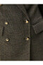 Blazer Ceket Kruvaze Düğmeli Kapaklı Cepli