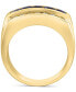 ფოტო #6 პროდუქტის EFFY® Men's Sapphire (5/8 ct. t.w.) & White Sapphire (1-3/8 ct. t.w.) Three Row Ring in 10k Yellow Gold