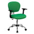 Фото #4 товара Mid-Back Bright Green Mesh Swivel Task Chair With Chrome Base And Arms