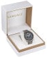 Men's Swiss Chronograph Greca Dome Gunmetal Ion Plated Bracelet Watch 43mm