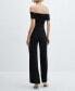 Фото #3 товара Women's Gathered Detail Off-The-Shoulder Jumpsuit