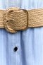 Фото #9 товара Платье-рубашка с ремнем из джута ZARA