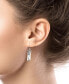 ფოტო #10 პროდუქტის Rectangular Crystal Drop Earrings in Silver-Plate