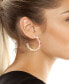 ფოტო #2 პროდუქტის Faux Stone Baguette Hoop Earrings
