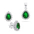Фото #1 товара Charming Silver Jewelry Set with Zircons SET226WG (Earrings, Pendant)