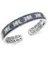 ფოტო #1 პროდუქტის Sapphire (2-3/4 ct. t.w.) and Diamond (1/10 ct. t.w.) Cuff Bangle Bracelet in Sterling Silver
