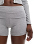 Miss Selfridge foldover mini short in grey marl Серый, 46 - фото #5