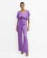 Women's Ruffled Satin Jumpsuit