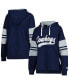 ფოტო #1 პროდუქტის Women's Navy Dallas Cowboys Bump And Run Long Sleeve Hoodie T-shirt