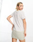 Wrangler crew neck striped logo t-shirt in french vanilla