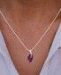 ფოტო #2 პროდუქტის Cubic Zirconia Leaf 18" Pendant Necklace in Sterling Silver