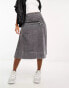 Reclaimed Vintage wash twill skirt with buckle detail Черный, 34 - фото #4