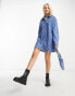 Levi's shay denim dress in mid wash blue