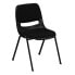 Фото #4 товара Hercules Series 880 Lb. Capacity Black Ergonomic Shell Stack Chair With Padded Seat And Back
