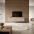 BISIRA - TV-Möbel Taupe goldene Einlage