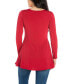 ფოტო #2 პროდუქტის Women's Flared Long Sleeve Henley Tunic Top