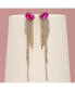 ფოტო #3 პროდუქტის Women's Pink Bling Drop Earrings