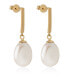 Фото #1 товара Elegant gold earrings with pearls 14/467.701/3P