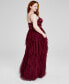 Фото #2 товара Trendy Plus Size Corset-Bodice Ruffled-Skirt Gown