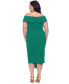 Фото #2 товара Plus Size Off-The-Shoulder Side-Drape Midi Dress