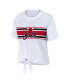 ფოტო #2 პროდუქტის Women's White Chicago Bulls Tie-Front T-shirt