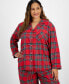 Фото #3 товара Family Pajamas Plus Size 2-Pc. Cotton Brinkley Plaid Pajamas Set, Created for Macy's