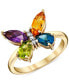 Фото #1 товара Multi-Gemstone (1-7/8 ct. t.w.) & Diamond Accent Butterfly Ring in 10k Gold