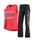 ფოტო #1 პროდუქტის Women's Red, Black Texas Tech Red Raiders Team Tank Top and Pants Sleep Set