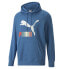 Puma Classics Logo Interest Pullover Hoodie Mens Blue Casual Outerwear 53465348