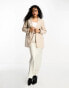 Only oversized linen blazer in stone M - фото #8