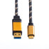 Фото #6 товара ROLINE 11.88.9013 - 1 m - USB A - USB C - USB 3.2 Gen 2 (3.1 Gen 2) - Male/Male - Black - Gold