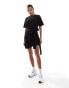 In The Style exclusive wrap tie side mini t-shirt dress in black