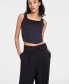 Women's Foldover-Waist Wide-Leg Pants, Created for Macy's