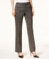 Фото #1 товара Calvin Klein Women's Plaid Straight Leg Pants Brown 4