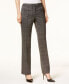 Calvin Klein Women's Plaid Straight Leg Pants Brown 4