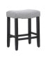 24" Upholstered Saddle Seat Faux Leather Counter Stool