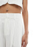 In The Style tailored wide leg trousers co-ord in cream pinstripe